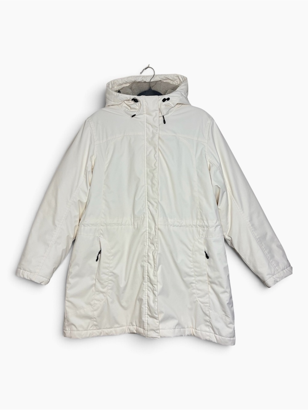 L.L. Bean Cream Nylon Fleece Lined Jacket- woman’s XL PETITE